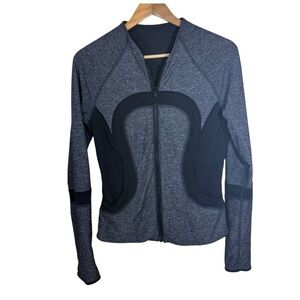 Lululemon Find Your Bliss Heathered Black/Black Reversible Jacket Sz8